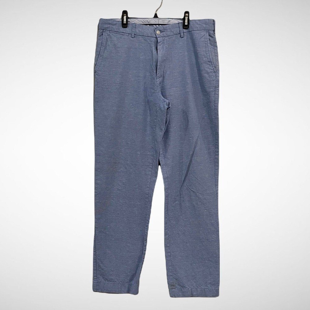 Peter Millar Blue Heathered Flat Front Chino Pants Men's Size 33x30